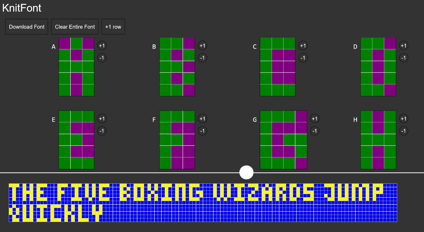 Screenshot of the font generator page